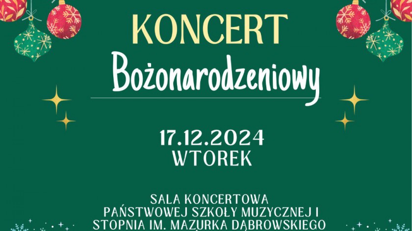 Uczniowie i nauczyciele Państwowej Szkoły Muzycznej w Kościerzynie zaprezentują się na scenie w świątecznym nastroju