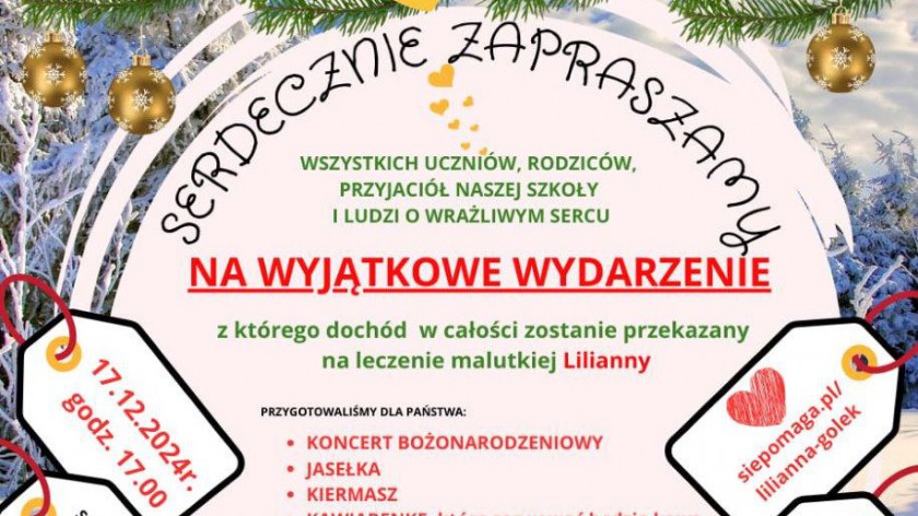 Koncert, kiermasz, kawiarenka i inne atrakcje - dziś 17.12 charytatywne, świąteczne spotkanie w szkole w Nowej Cerkwi