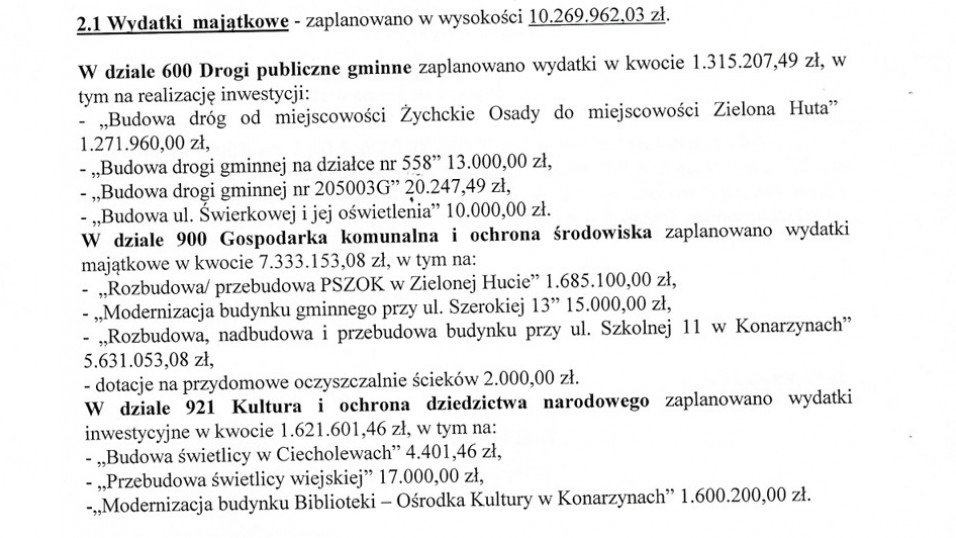 Gmina Konarzyny planuje w tym roku inwestycje za ponad 10 mln zł