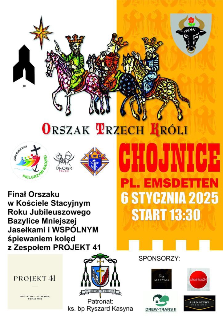 W Chojnicach przejdzie dziś (06.01)Orszak Trzech Kr&oacute;li. Po przemarszu zaplanowano koncert kolęd w bazylice