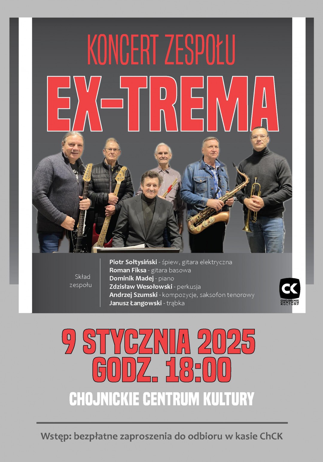W czwartek (9.01.) w CHCK zagra chojnicka Ex-Trema. Koncert odbędzie się ku pamięci założyciela formacji (ROZMOWA)