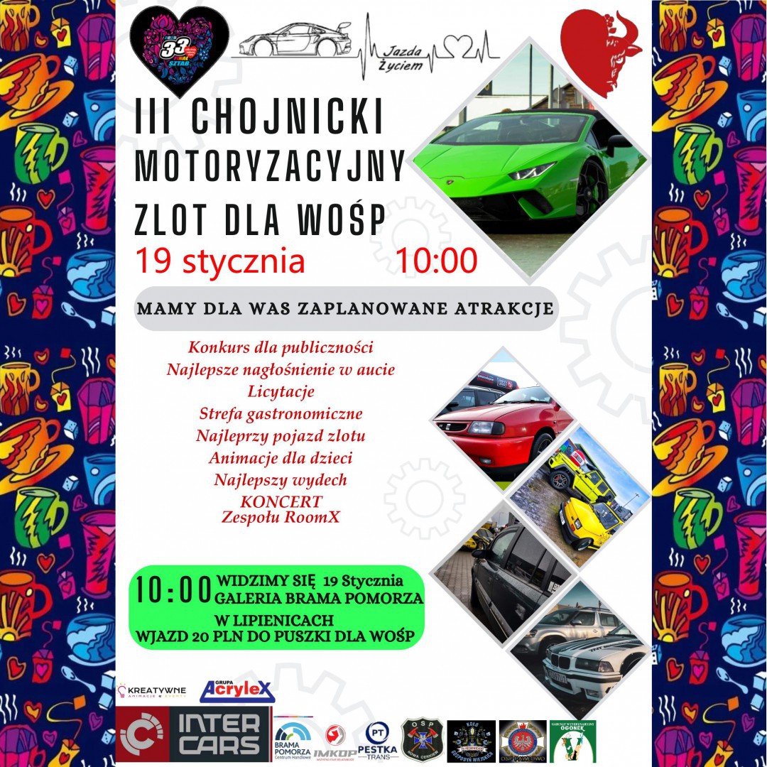 Jutro (19.01) w Lipienicach III Chojnicki Motoryzacyjny Zlot dla Wielkiej Orkiestry Świątecznej Pomocy