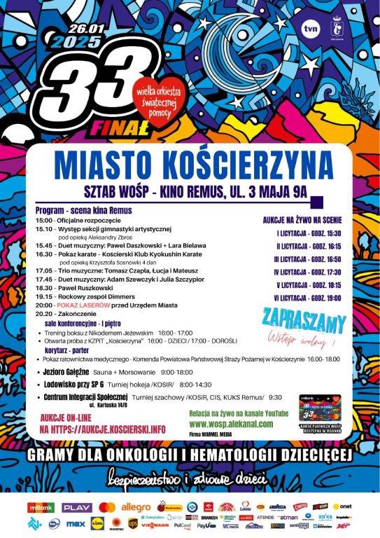 Występy artystyczne, koncerty, pokazy, licytacje, trening bokserski i zajęcia taneczne oraz wsp&oacute;lne morsowanie. Finał WOŚP w Kościerzynie