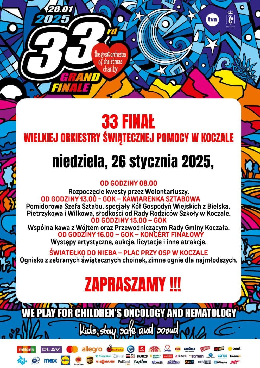 Wielka Orkiestra Świątecznej Pomocy będzie grała głośno w całym powiecie człuchowskim. Moc atrakcji na 33. finał