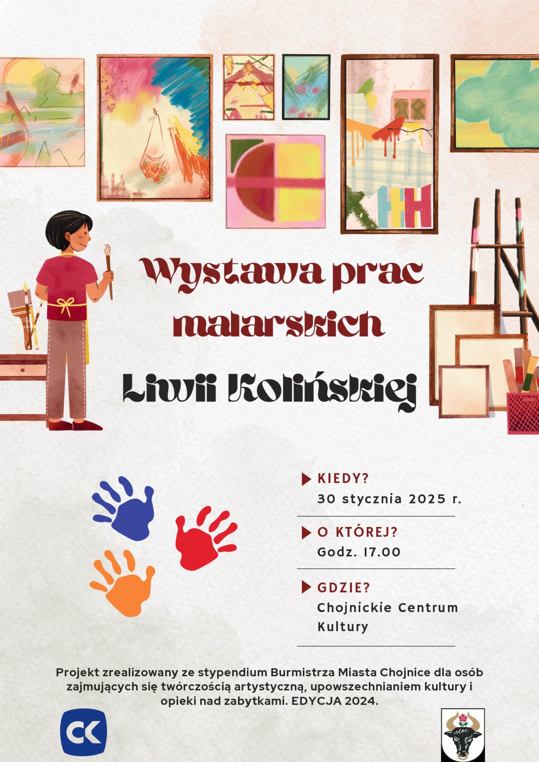 "Sercem malowane". 13-letnia Liwia Kolińska z Chojnic zaprasza na swoją pierwszą autorską wystawę