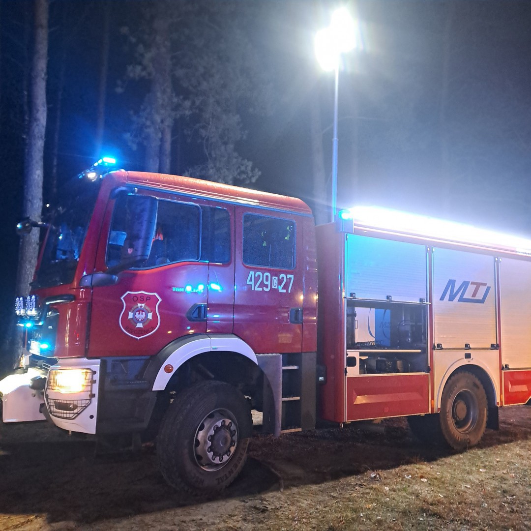 Pożar maszyny leśnej w osadzie Przeręba w gminie Rzeczenica