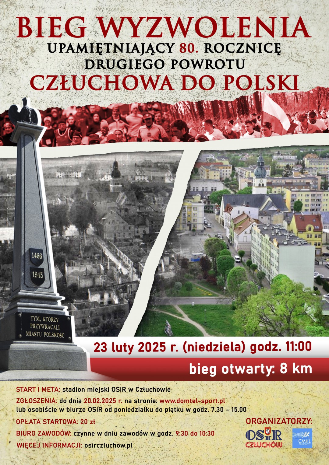 Nowa impreza biegowa w Człuchowie. To Bieg Wyzwolenia na pamiątkę 80. rocznicy drugiego powrotu miasta do Polski
