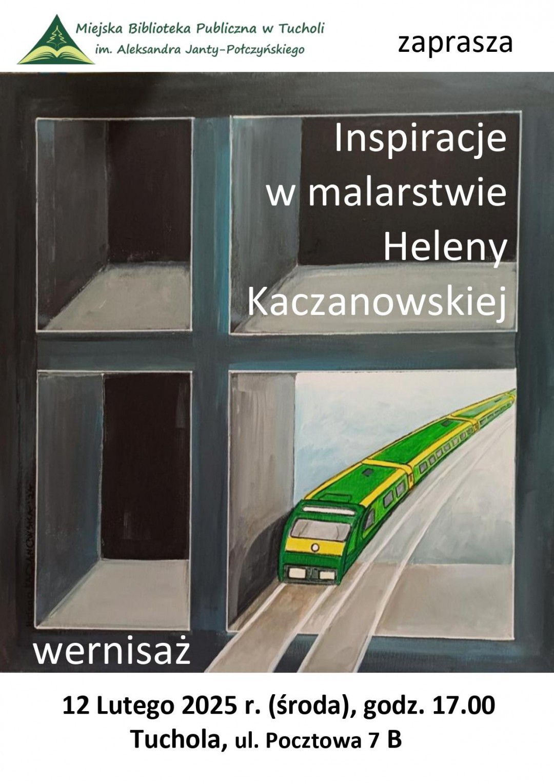 Wernisaż wystawy malarskiej Heleny Kaczanowskiej w tucholskiej bibliotece