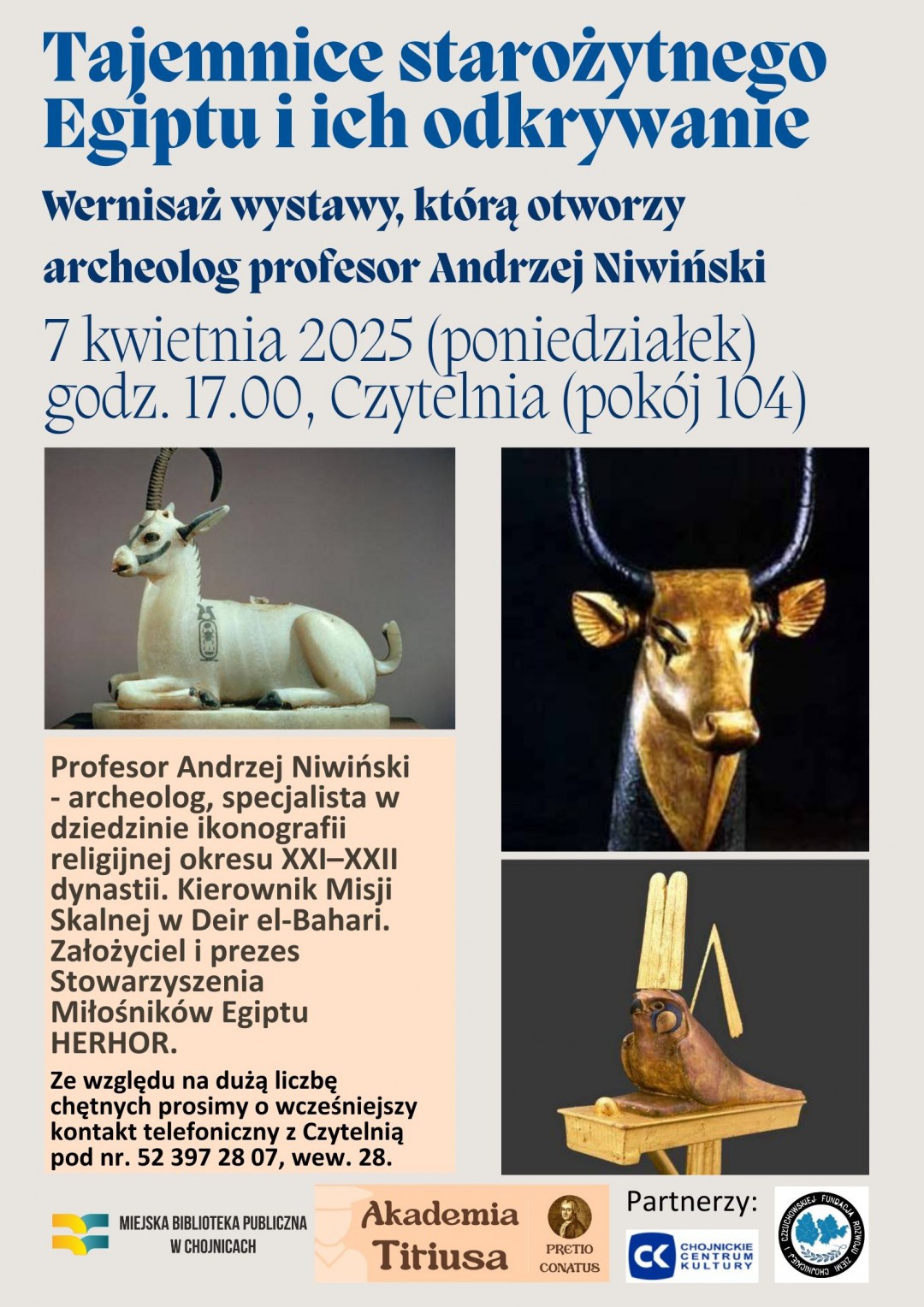 W chojnickiej bibliotece odbędzie się otwarcie wystawy "Tajemnice starożytnego Egiptu i ich odkrywanie"