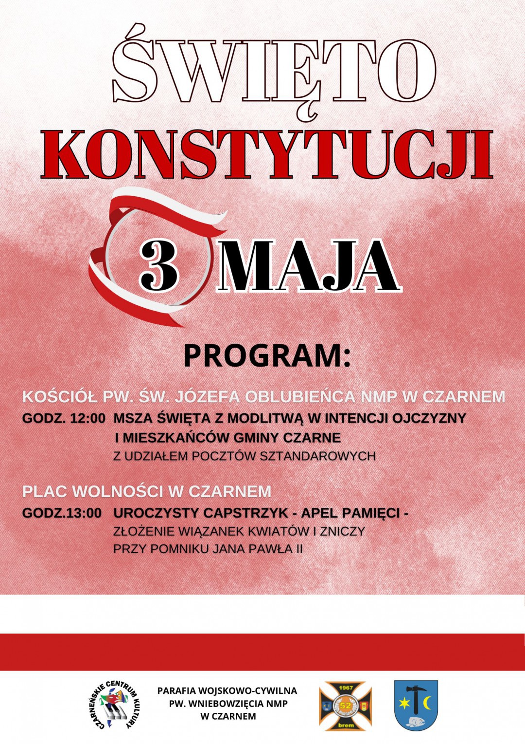 Będą plenerowe imprezy dla całych rodzin i oficjalne uroczystości. Człuch&oacute;w i cały powiat szykują się na maj&oacute;wkę