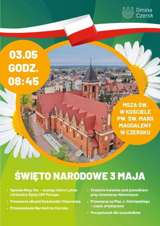 234. rocznica uchwalenia Konstytucji 3 Maja. W Chojnicach sobotnie uroczystości rozpoczną się o godz. 10:30