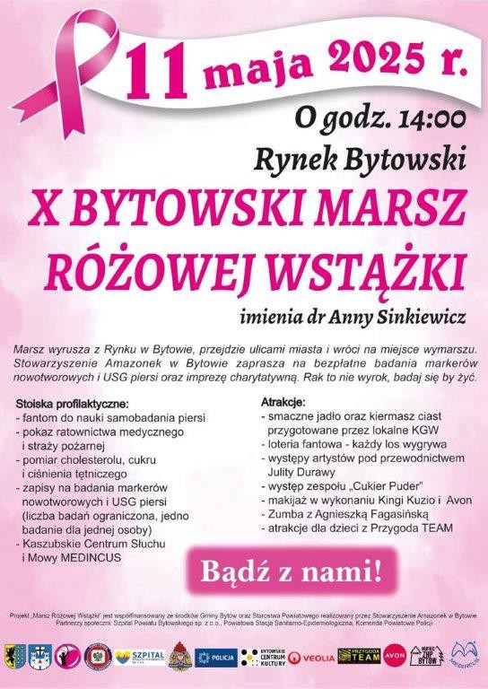 Bytowskie Amazonki organizują jutro (11.05.) 10. Marsz R&oacute;żowej Wstążeczki