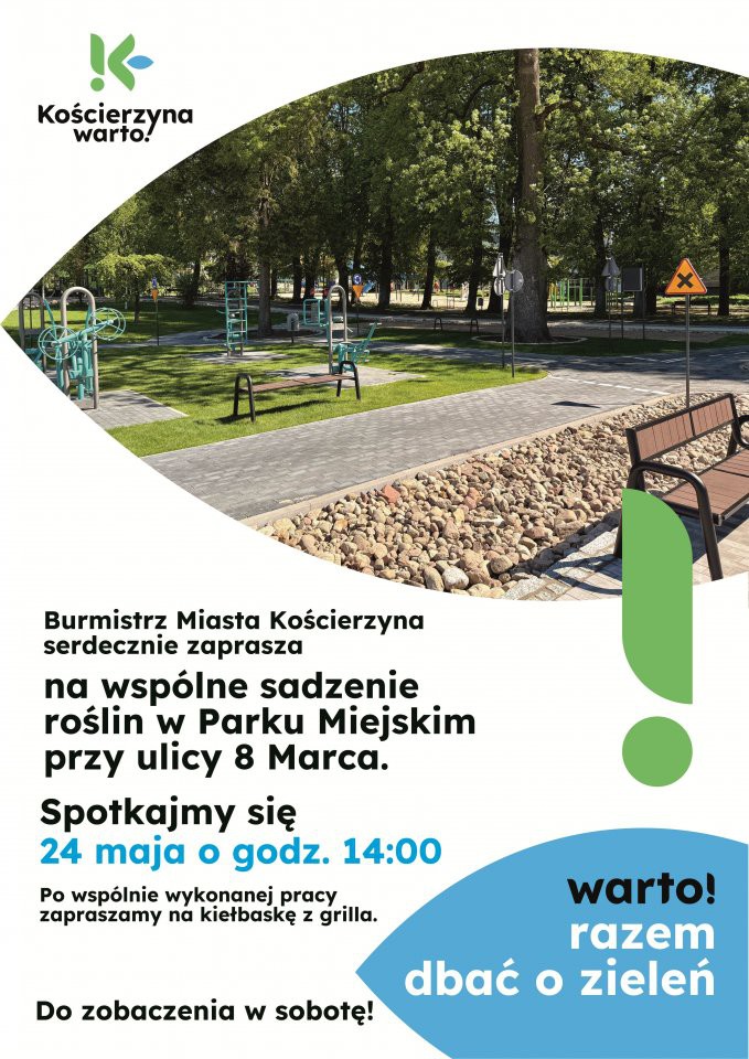 Urzędnicy i mieszkańcy Kościerzyny będą jutro (24.05) wsp&oacute;lnie sadzić rośliny w parku miejskim