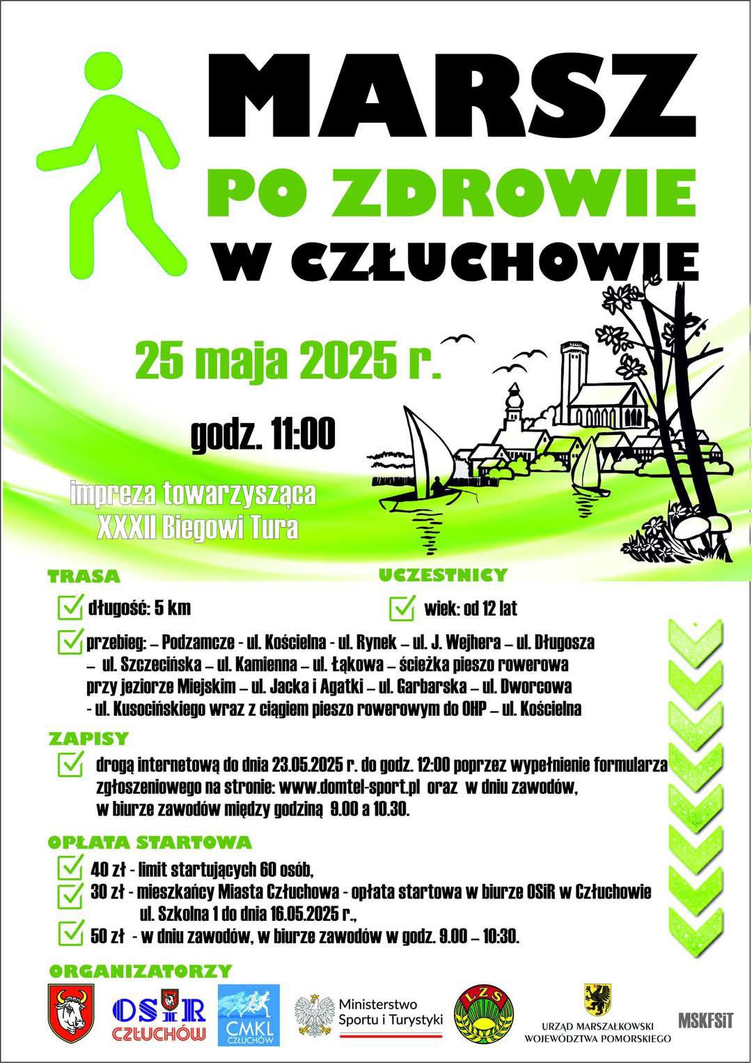 Tegoroczny Bieg Tura wystartuje spod zamku. W niedzielę (25.05) bieg ulicami Człuchowa