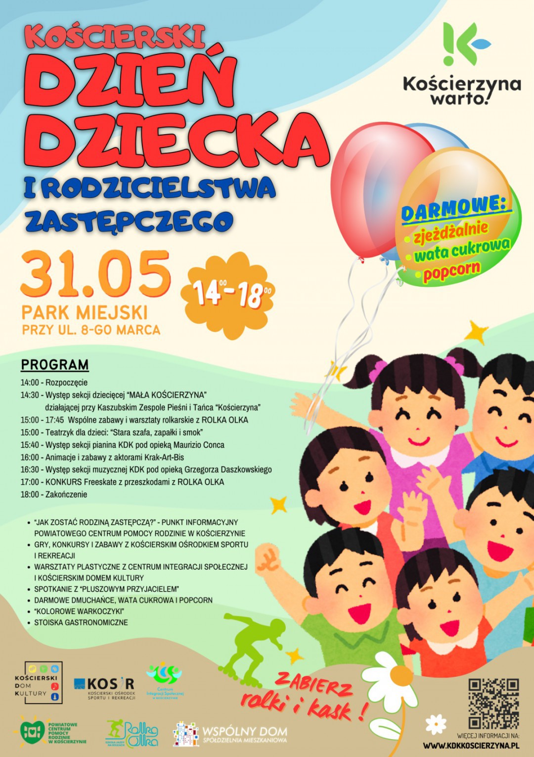Jutro (31.05) w parku miejskim w Kościerzynie Dzień Dziecka i Rodziny Zastępczej