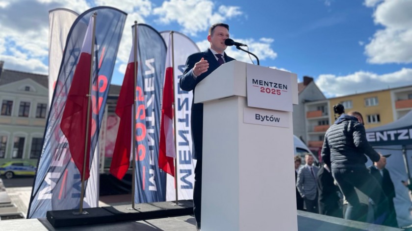 Kandydat Konfederacji na prezydenta Sławomir Mentzen spotkał się dziś 07.05 z mieszkańcami Bytowa FOTO