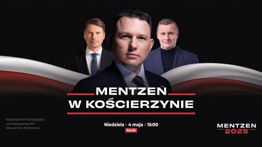 Kandydat Konfederacji na prezydenta Sławomir Mentzen będzie jutro 4.05 w Kościerzynie