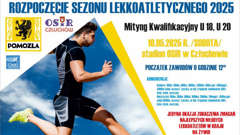 Człuchów będzie gospodarzem Rozpoczęcia Sezonu Lekkoatletycznego 2025