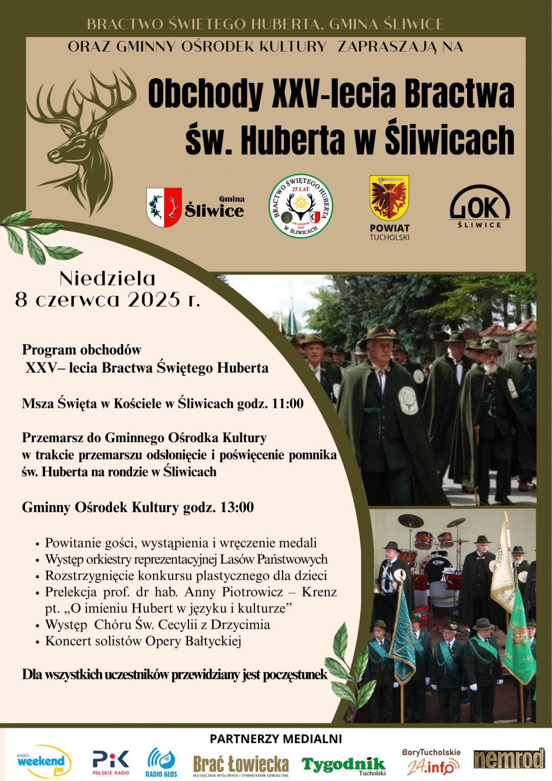 Święto w gminie Śliwice. W niedzielę (8.06) tutaj jubileusz Bractwa Świętego Huberta