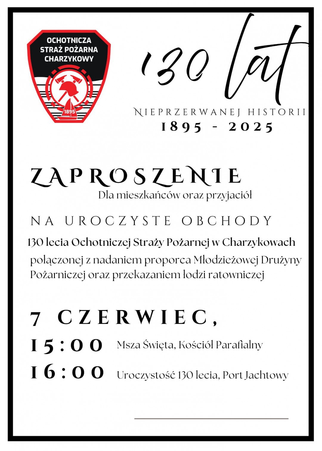 Jubileusz OSP w Charzykowach. Jednostka świętuje dziś (7.06) swoje 130-lecie