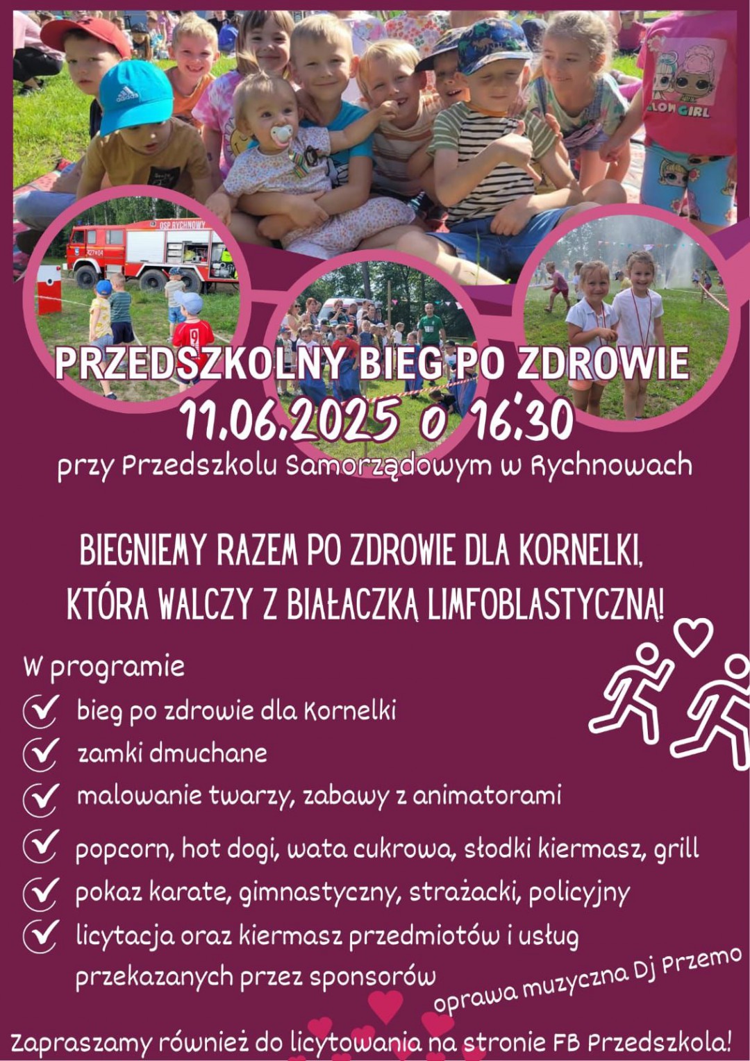 Rychnowy (i nie tylko) pomagają Kornelce, zmagającej się z białaczką. W środę (11.06) Przedszkolny Bieg po Zdrowie (ROZMOWA)