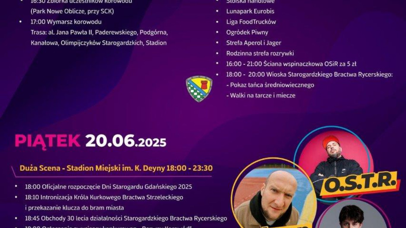 Trwają Dni Starogardu Gdańskiego. Dzisiaj (21.06) będzie racuchowe bicie rekordu oraz koncerty znanych zespoł&oacute;w 