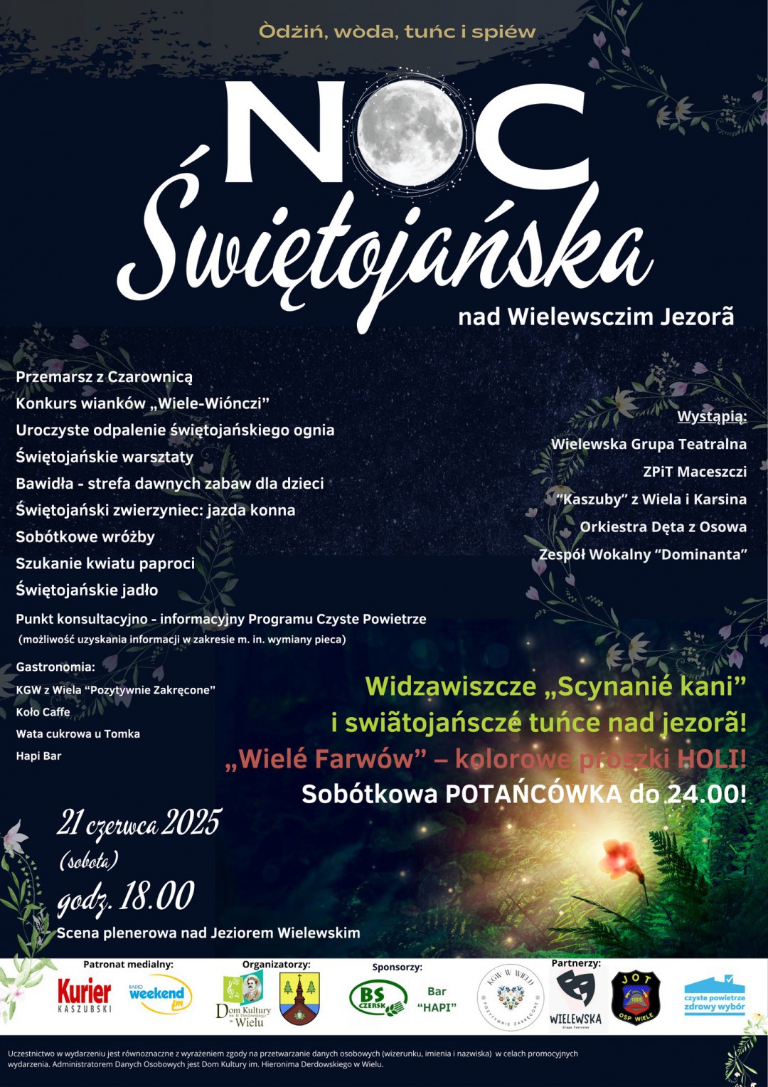 Jutro (21.06) nad Jeziorem Wielewskim, w gminie Karsin odbędzie się Noc Świętojańska