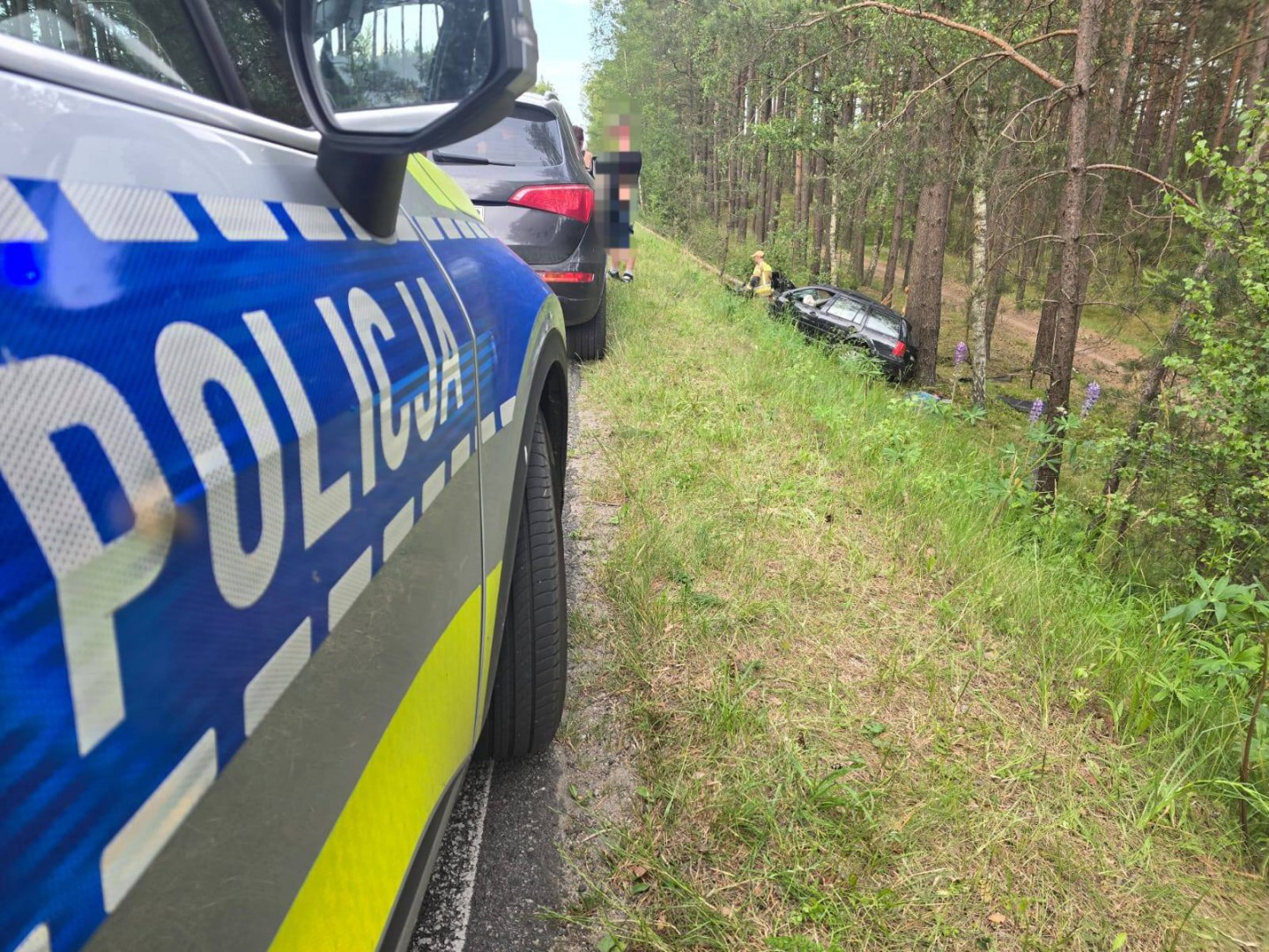 Wypadek na trasie Wiele - Lubnia w gm. Brusy. 19-letni kierowca z obrażeniami