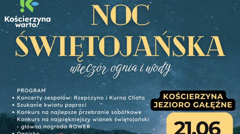 Po latach przerwy nad Jezioro Gałęźne w Kościerzynie znów wracają obchody Nocy Świętojańskiej