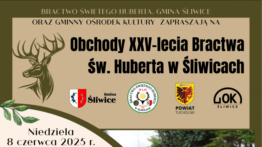 Święto w gminie Śliwice. W niedzielę 8.06 tutaj jubileusz Bractwa Świętego Huberta