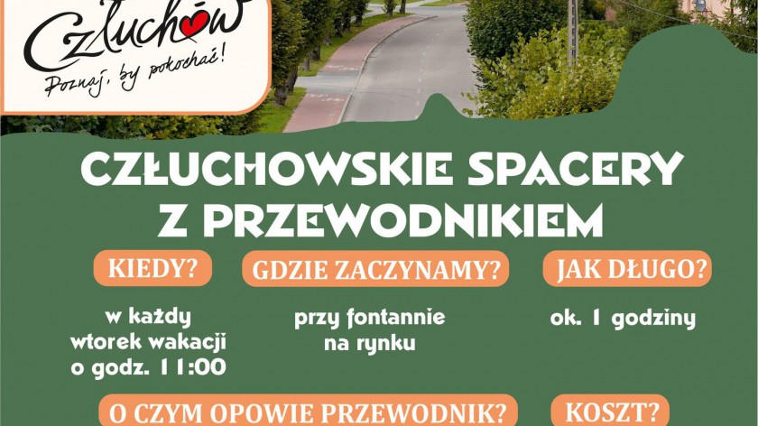 Rusza cykl spacerów po Człuchowie. W każdy wakacyjny wtorek chętnych po mieście będą oprowadzali przewodnicy