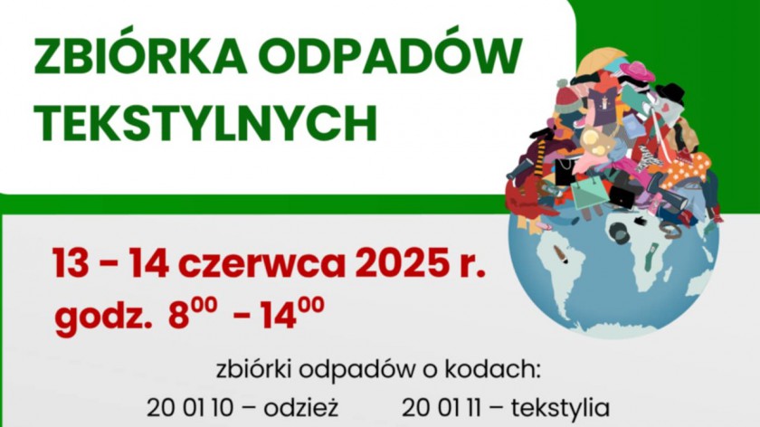 W Chojnicach dzisiaj i jutro 13-14.06 zbiórka tekstyliów. Mobilny punkt stanął w Parku Tysiąclecia