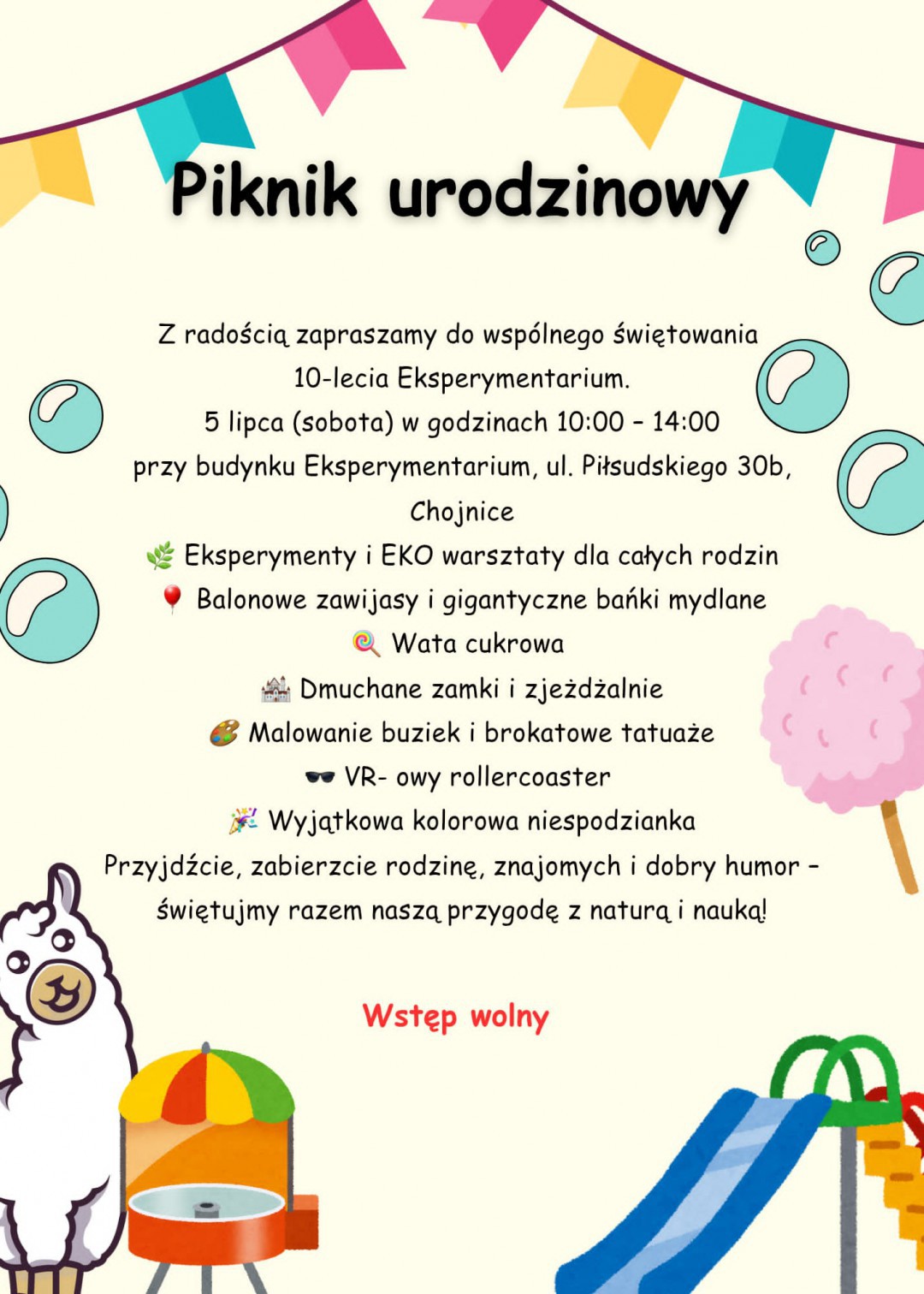 "To będzie dzień pełen radości, śmiechu i niezapomnianych wrażeń dla całych rodzin!" W sobotę 10-te urodziny chojnickiego Eksperymentarium