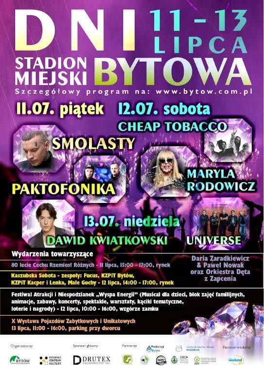 Koncerty gwiazd polskiej estrady i seria wydarzeń towarzyszących. Tak zapowiadają się Dni Bytowa