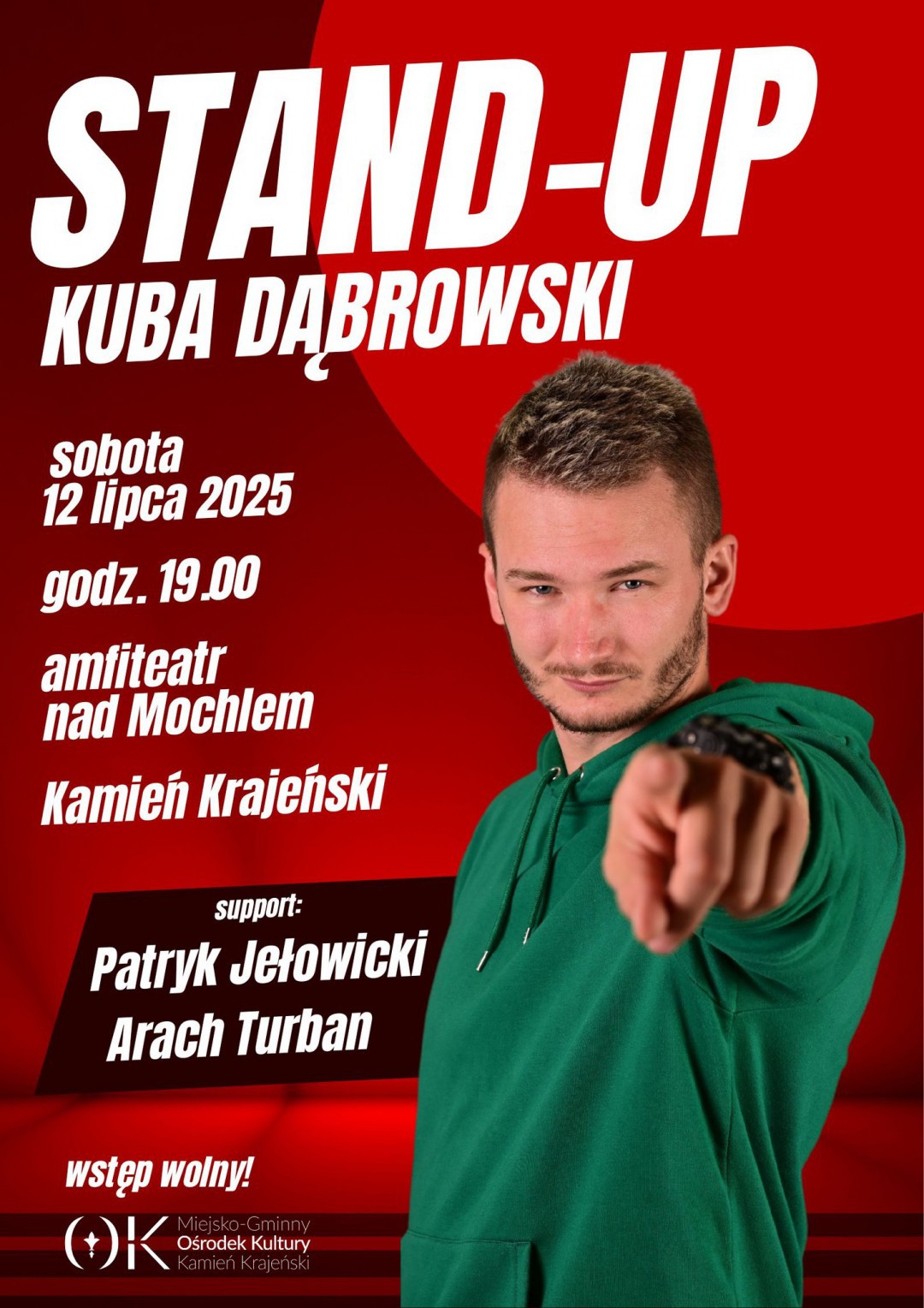 Miejsko-Gminny Ośrodek Kultury w Kamieniu Krajeńskim zaprasza na wiecz&oacute;r ze stand-upem