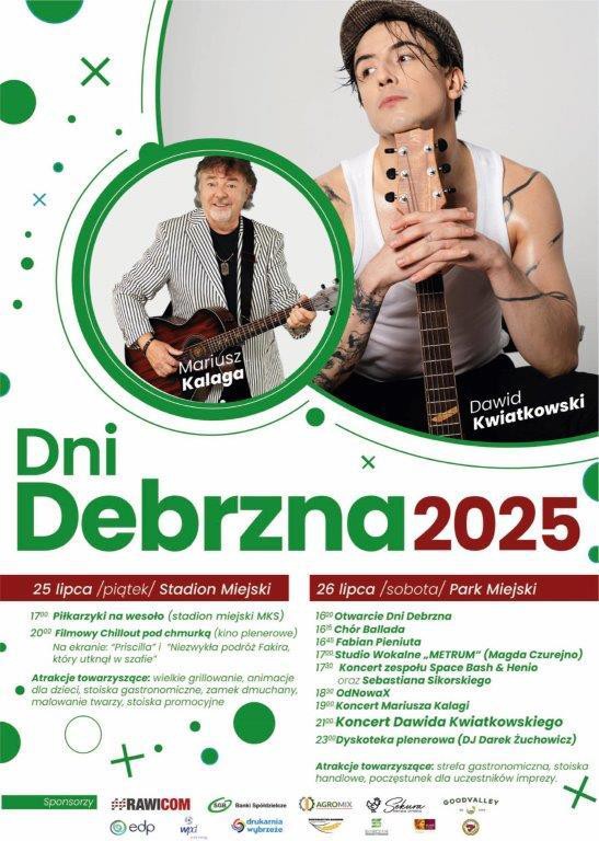 W piątek imprezy na stadionie, w sobotę w Parku Miejskim koncert Dawida Kwiatkowskiego.  Ruszają Dni Debrzna