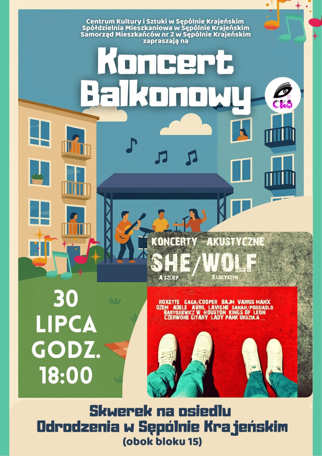 Centrum Kultury i Sztuki w Sęp&oacute;lnie Krajeńskim zaprasza na drugi tego lata koncert balkonowy