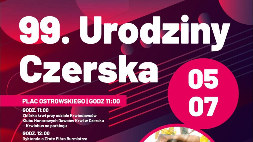 Czersk świętuje 99 urodziny. Z tej okazji koncerty zagrają m.in. Julia Żugaj i Sławek Uniatowski