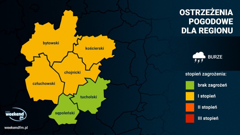 Środa z możliwymi burzami. IMGW wydał ostrzeżenia pierwszego stopnia dla części naszego regionu