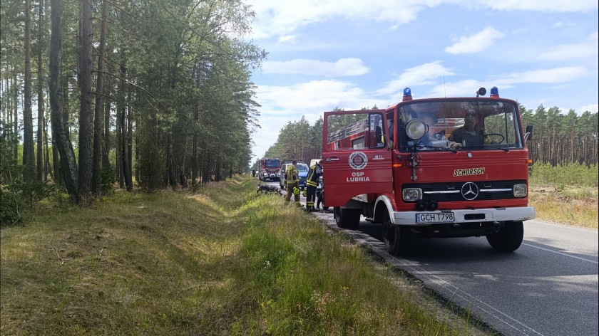 Wypadek motocyklisty na drodze Lubnia-Wiele 