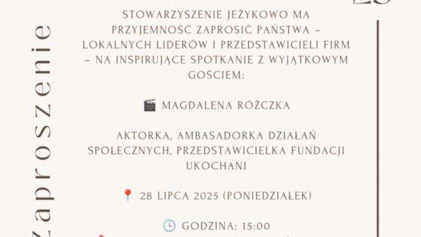 Nowe stowarzyszenie w Chojnicach inauguruje działalność. Wśród gości Magdalena Różczka