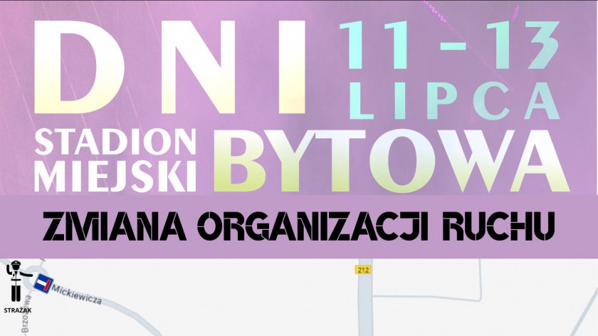 Od piątku 11 lipca do niedzieli 13 lipca planowane są zmiany w organizacji ruchu w Bytowie