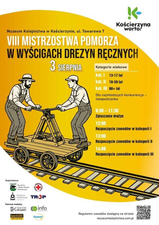 Kościerzyna zaprasza jutro (3.08) na Mistrzostwa Pomorza w wyścigach drezyn ręcznych
