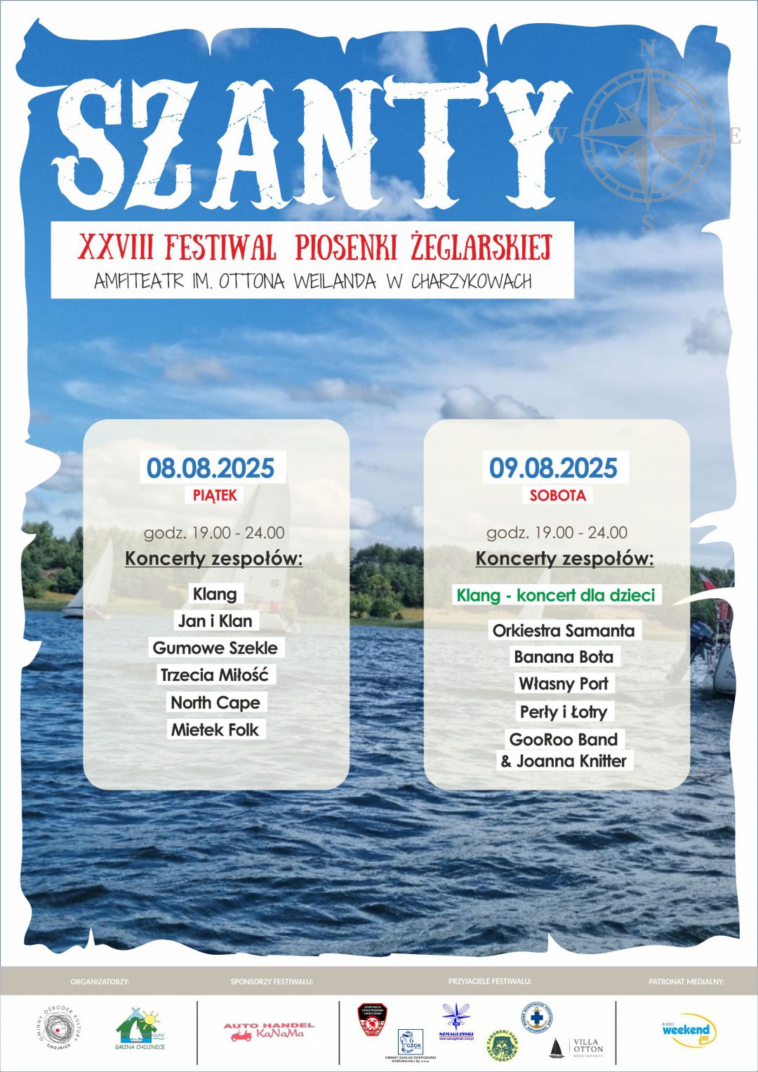 W ten weekend (8-9.08) 28 Festiwal Piosenki Żeglarskiej, czyli Szanty w Charzykowach (ROZMOWA)