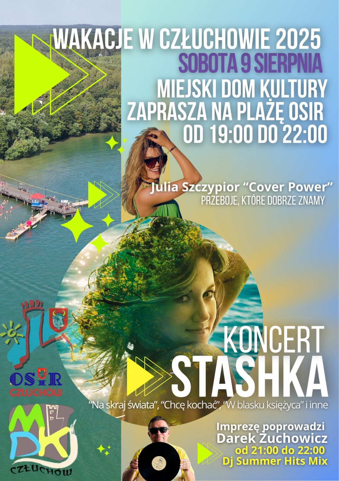 Letnie brzmienia przy plaży. Dziś (9.08) w Człuchowie zagrają Stashka i Julia Szczypior, a na koniec impreza z DJ-em