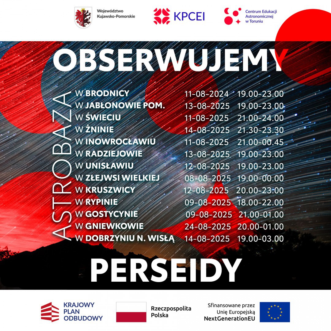 Astrobaza w Gostycynie zaprasza dziś (9.08) na oglądanie perseid&oacute;w