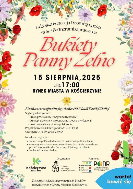 Rynek w Kościerzynie wypełnią w piątek kolorowe kwiaty i pachnące zioła. Odbędą się tu obchody Święta Matki Boskiej Zielnej