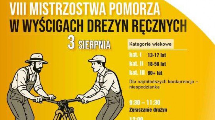 Kościerzyna zaprasza jutro 3.08 na Mistrzostwa Pomorza w wyścigach drezyn ręcznych
