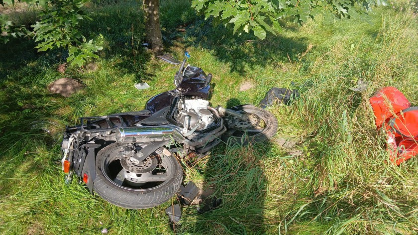 Śmiertelny wypadek pod Koczałą. Nie żyje 43-letni motocyklista z Miastka FOTO