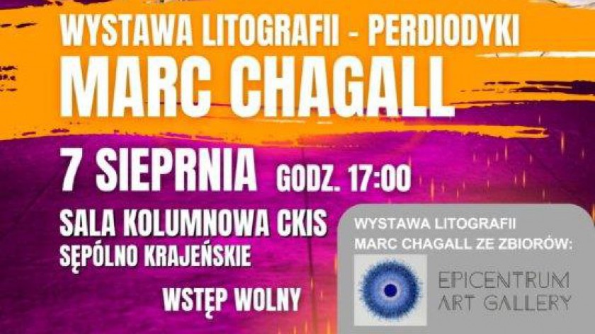 W Sępólnie Krajeńskim, w ramach obchodów Dni Miasta, odbędzie się wernisaż wystawy prac Marca Chagalla